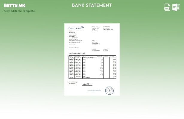 Модерен стил Швајцарија Credit Suisse банкарски ексел шаблон
